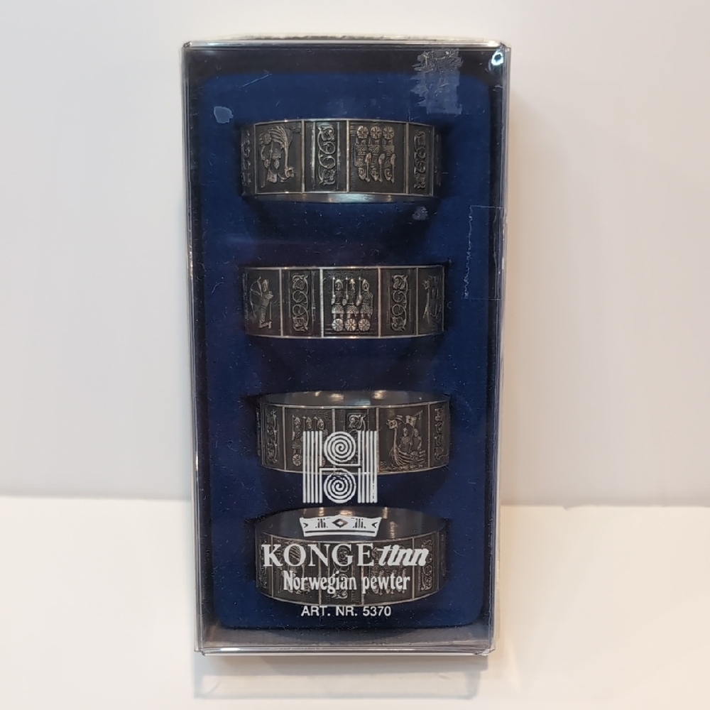 Konge Norwegian Pewter Napkin Rings
